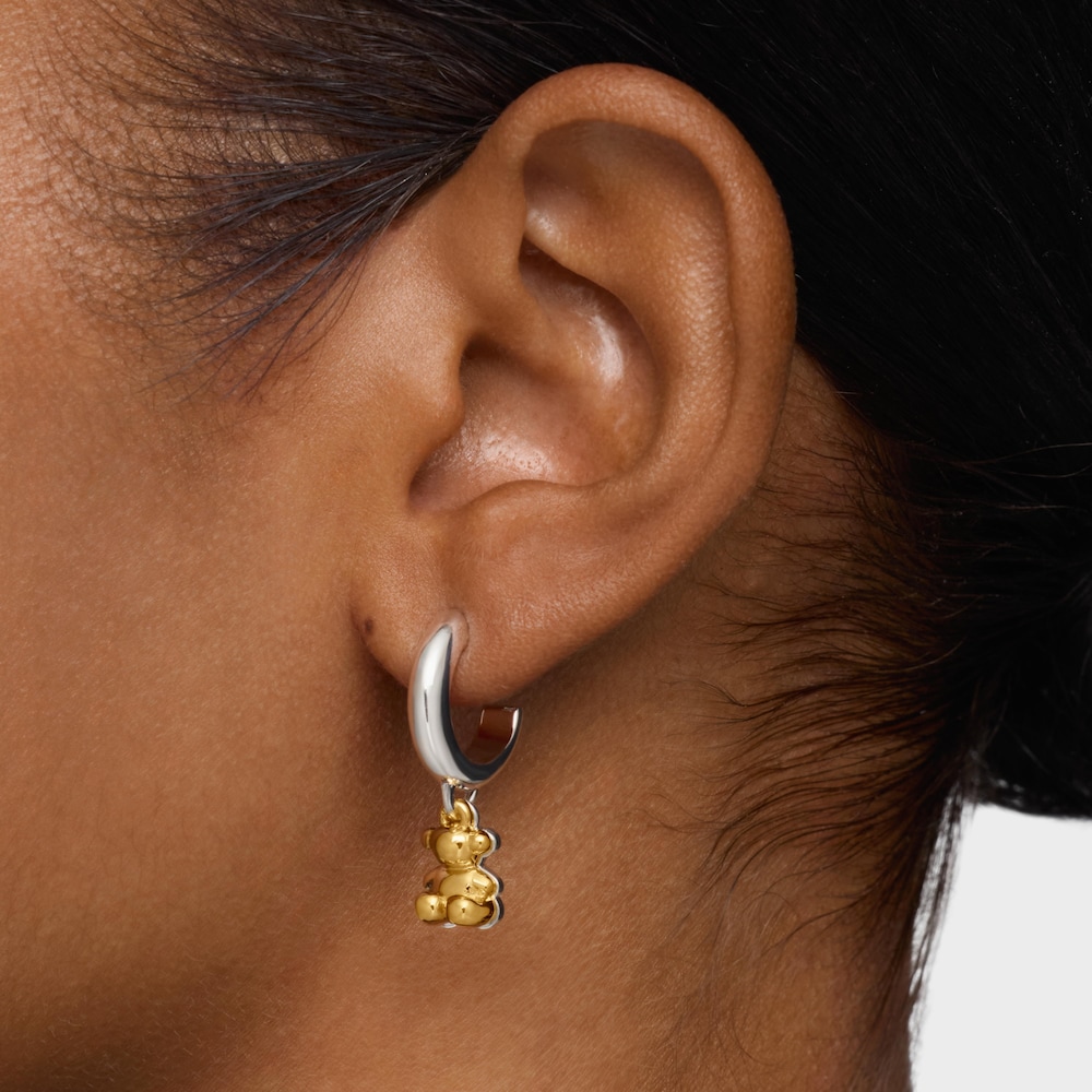 Two-tone double-bear Hoop earrings Bold Bear image number 6