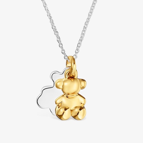 Two-tone Necklace with double bear Bold Bear