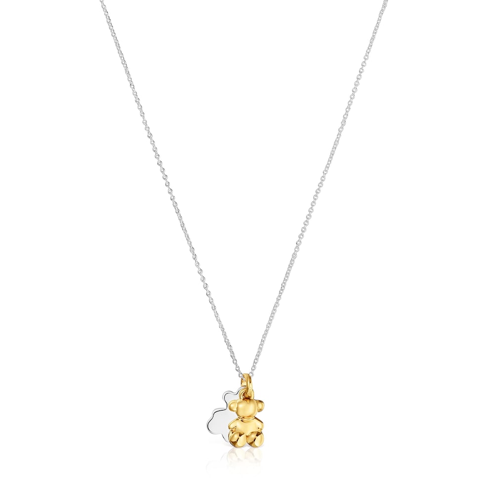 Two-tone Necklace with double bear Bold Bear image number 0