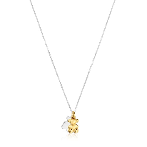Two-tone Necklace with double bear Bold Bear