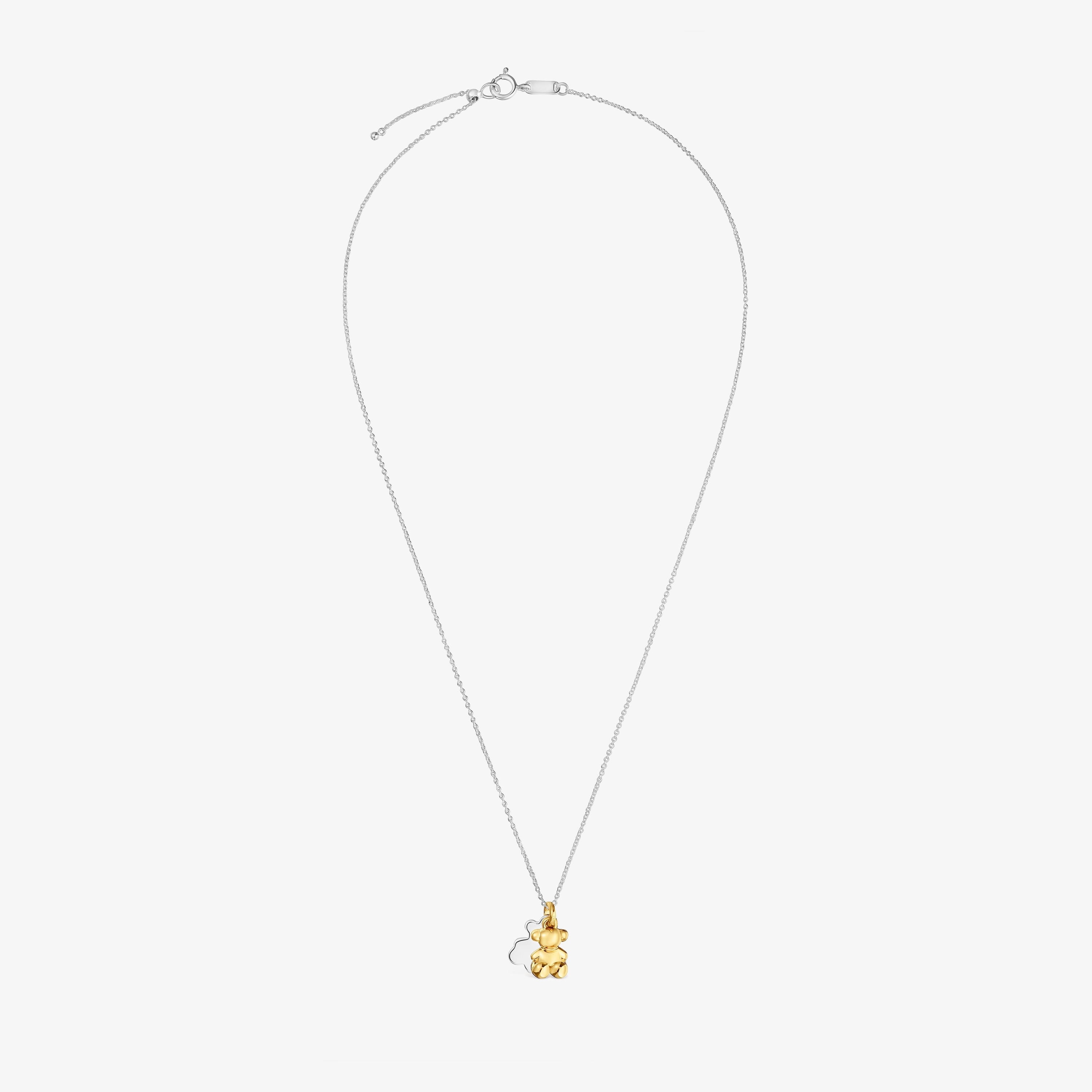 Two-tone Necklace with double bear Bold Bear