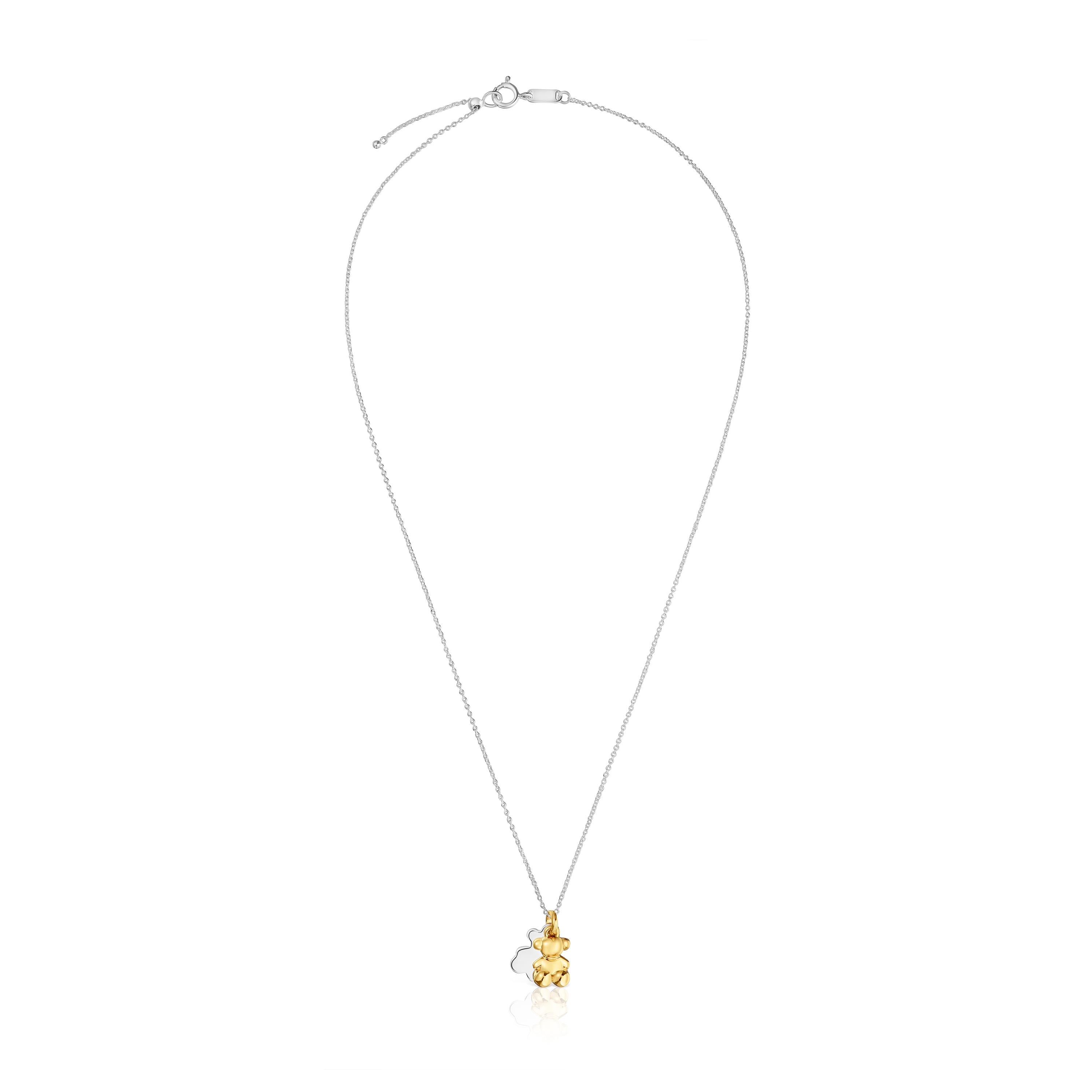 Two-tone Necklace with double bear Bold Bear