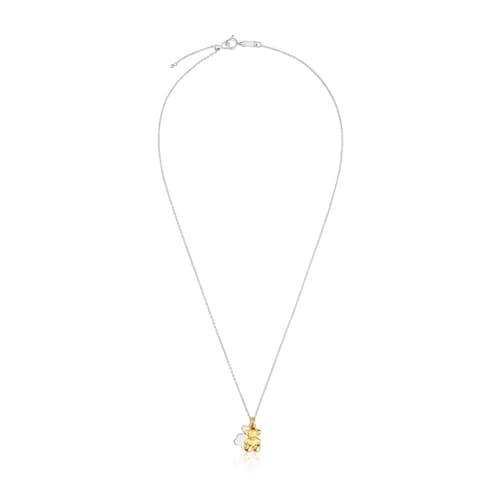 Two-tone Necklace with double bear Bold Bear