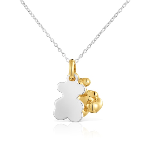 Collar bicolor con doble oso Bold Bear
