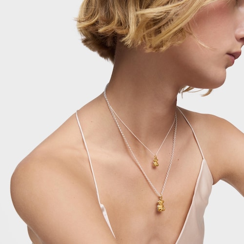 Two-tone Necklace with double bear Bold Bear