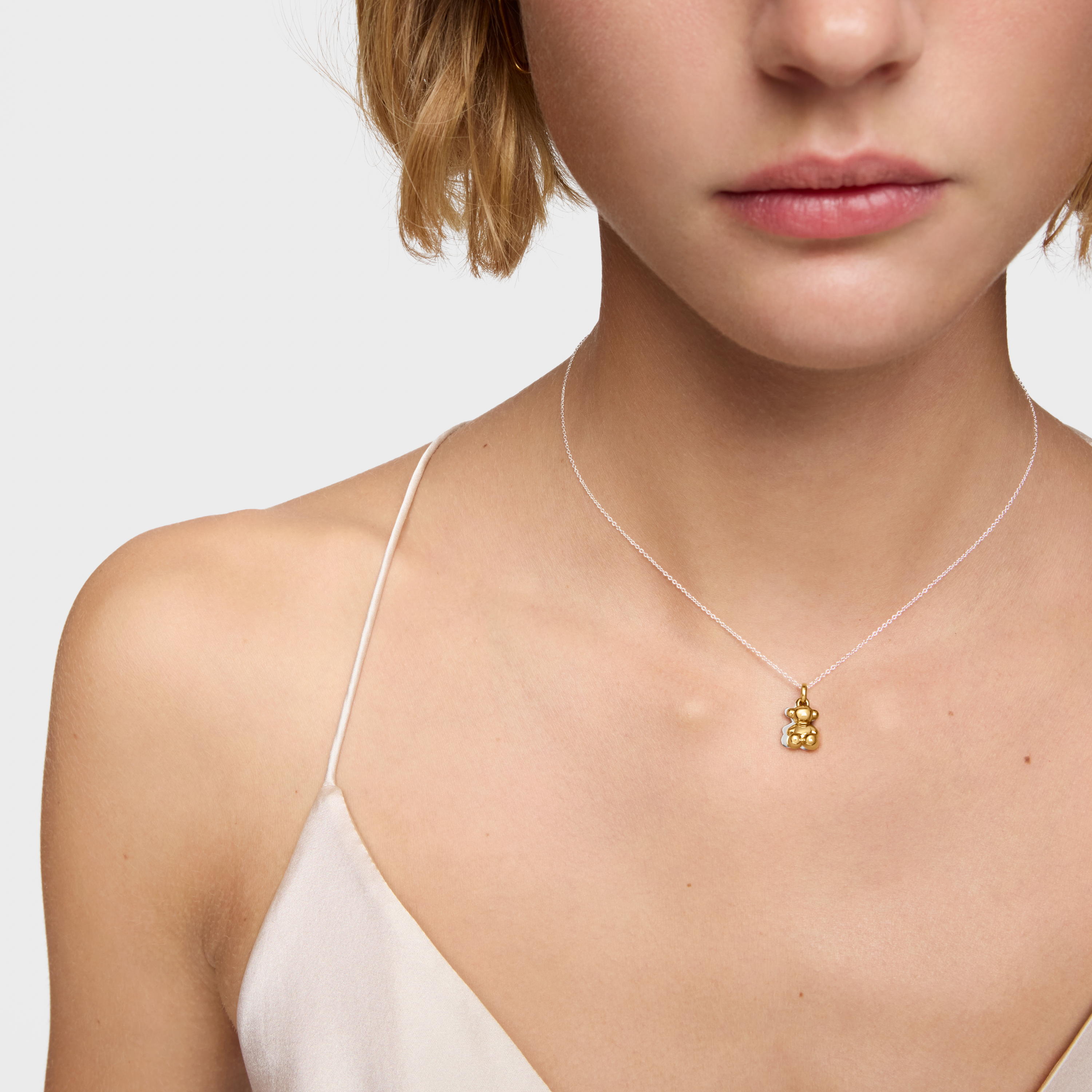Two-tone Necklace with double bear Bold Bear