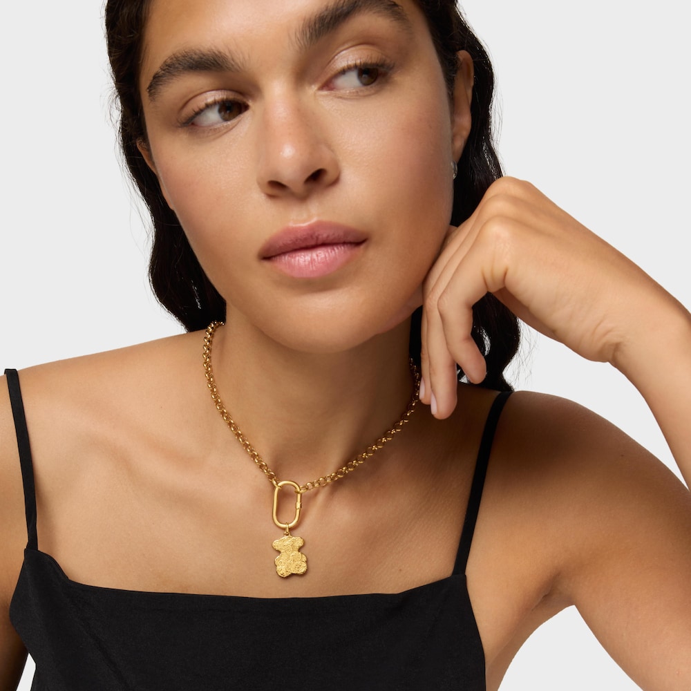 Colgante oso con ba&ntilde;o de oro 18 kt sobre plata bomb&oacute;n Sweet Dolls