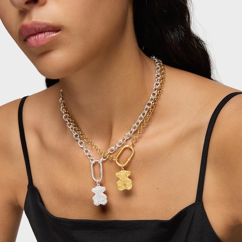 Colgante oso con baño de oro 18 kt sobre plata bombón Sweet Dolls