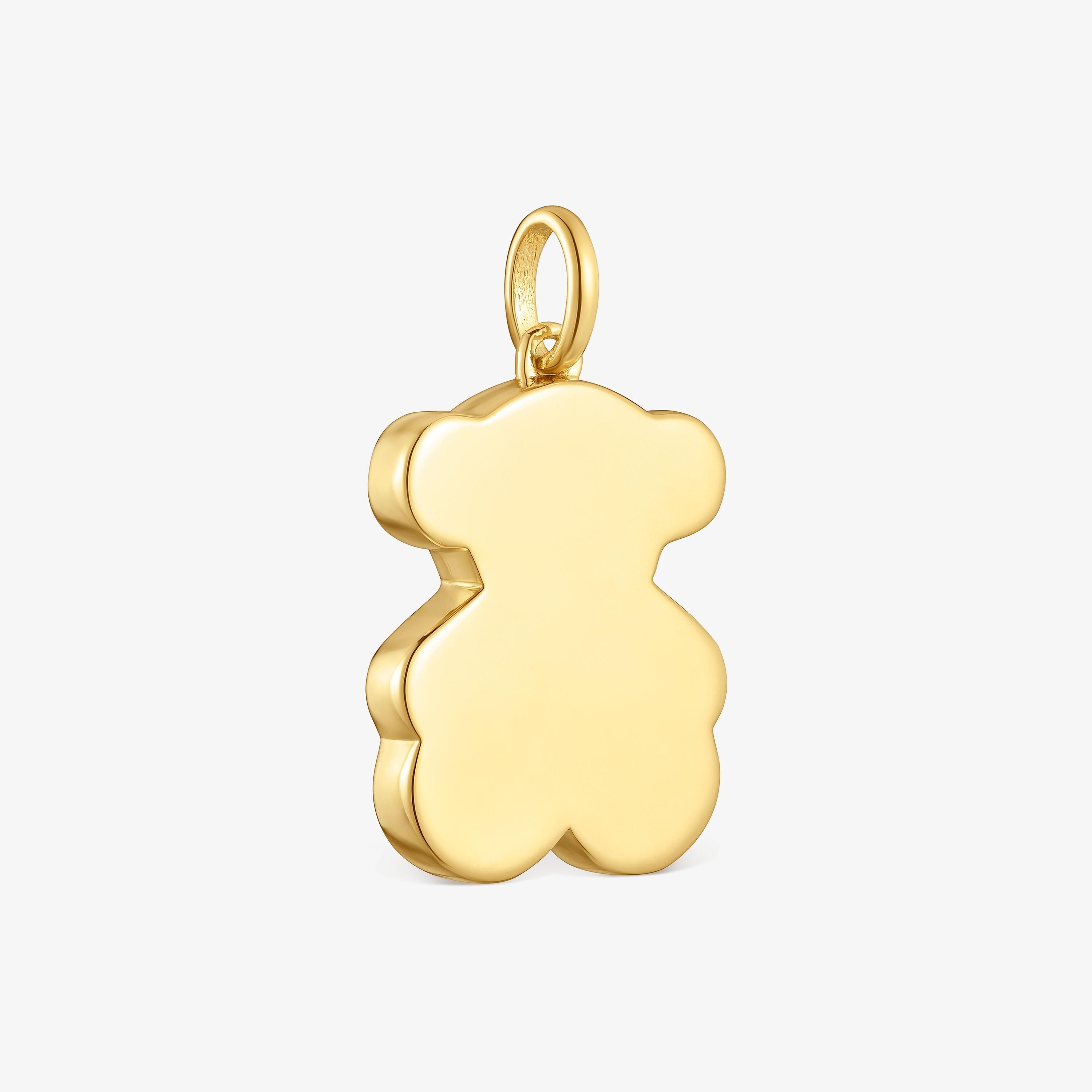 Bear Pendant with 18K gold vermeil and lab-grown sapphires Sweet Dolls LGG