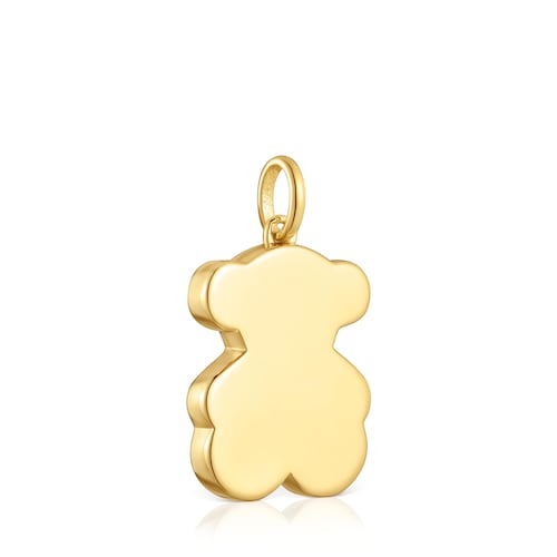 Colgante oso con baño de oro 18 kt sobre plata y zafiros creados en laboratorio Sweet Dolls LGG