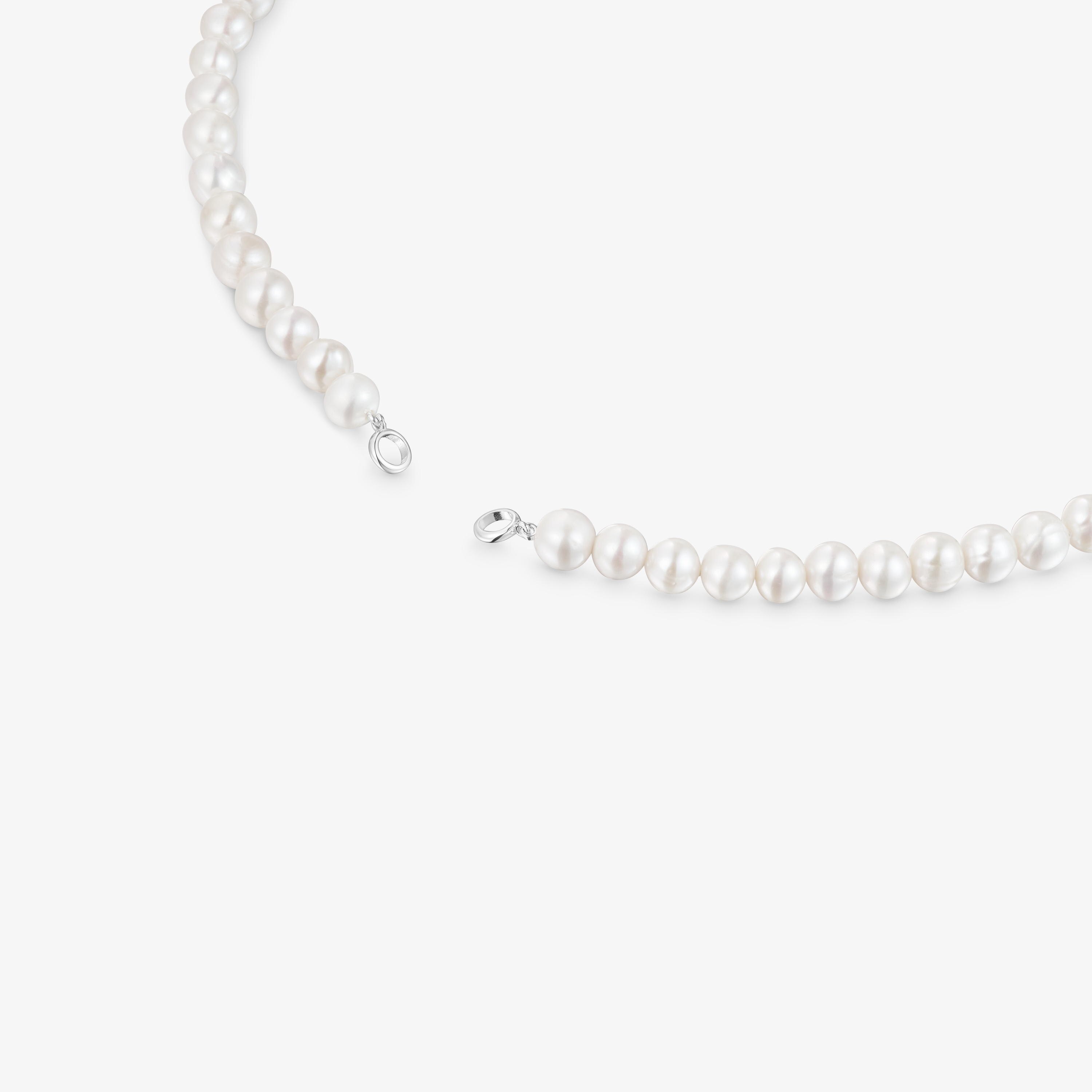 Silver and 8 mm pearl Necklace Hold