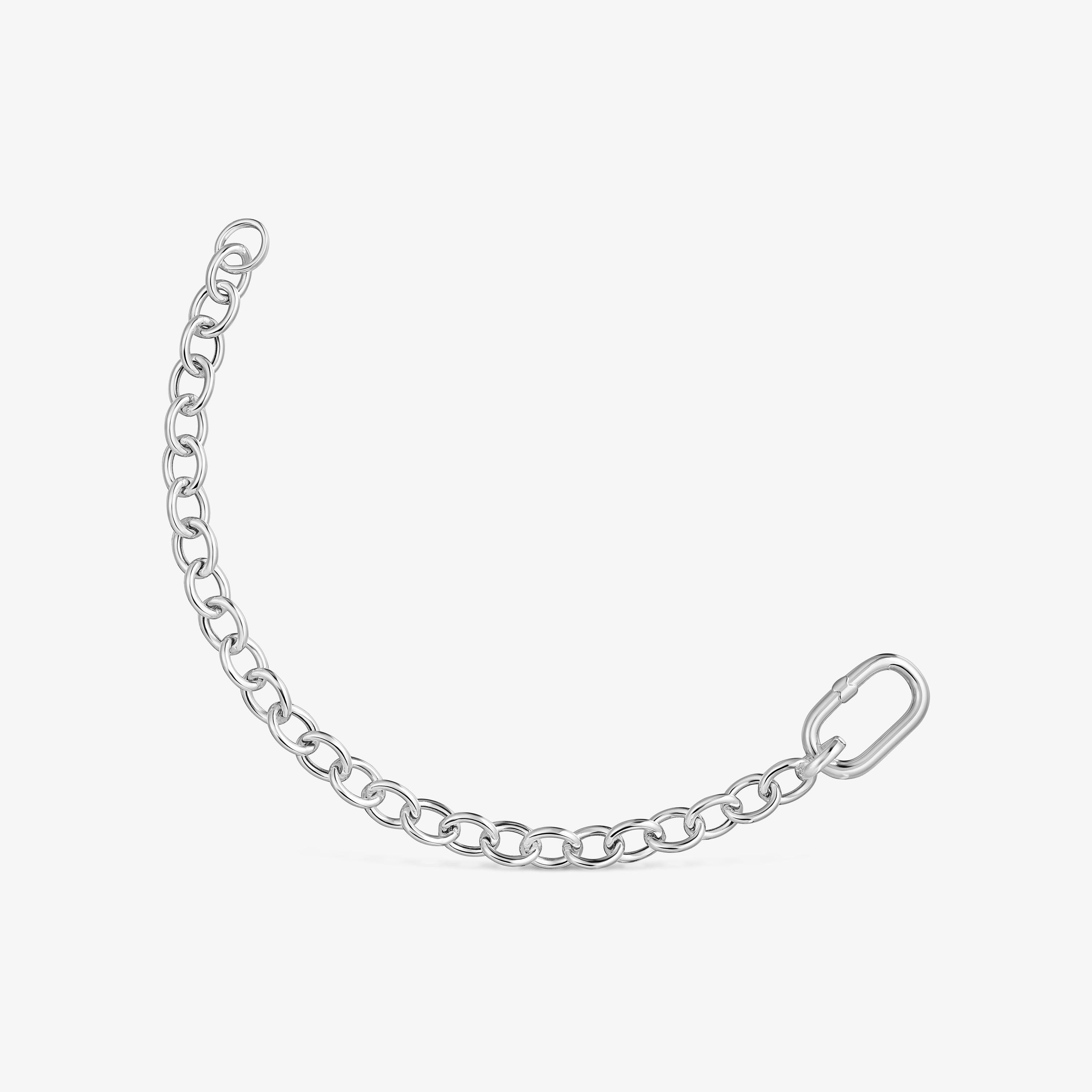 Silver chain Bracelet with ring Hold Oval