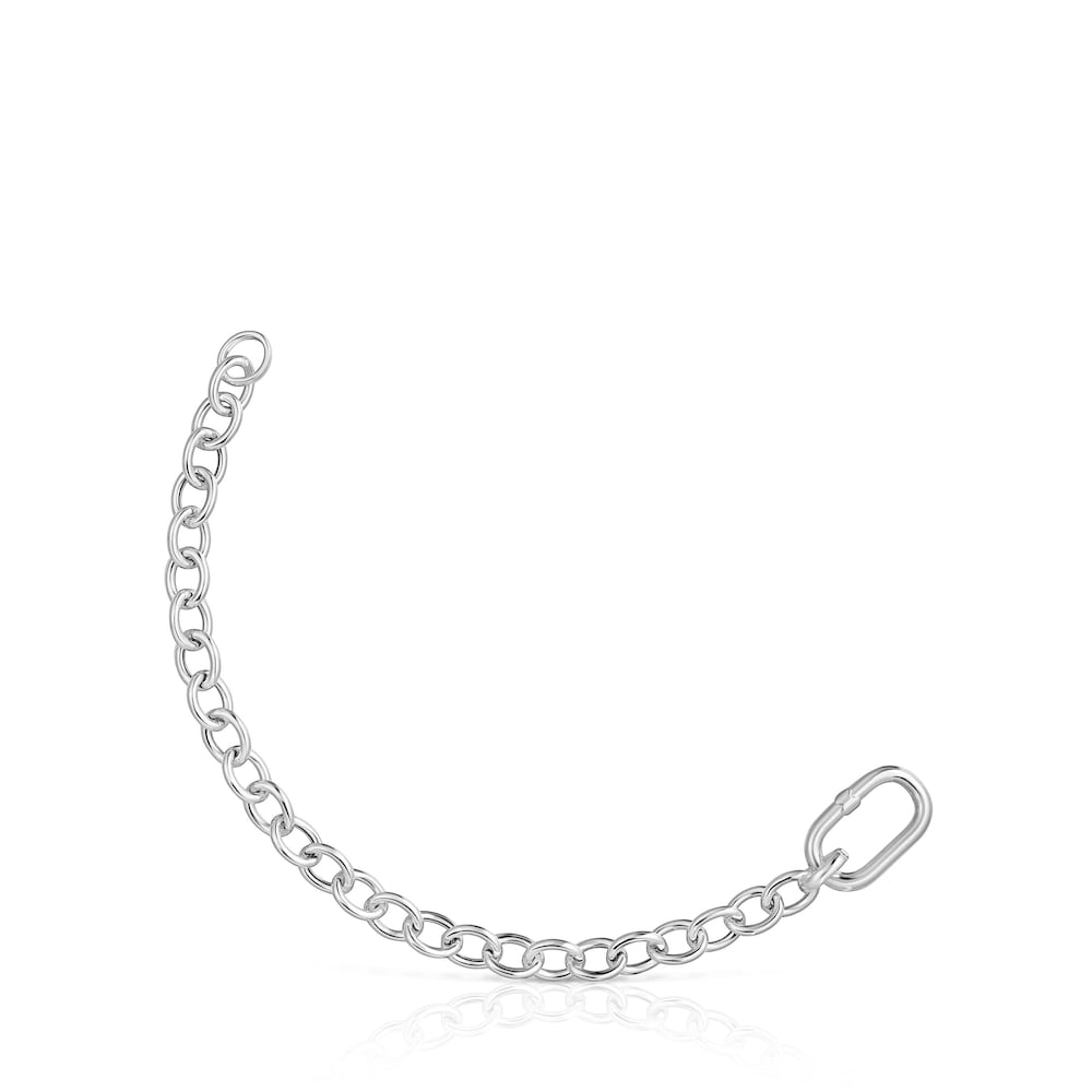 Pulsera cadena de plata y anilla Hold Oval image number 0