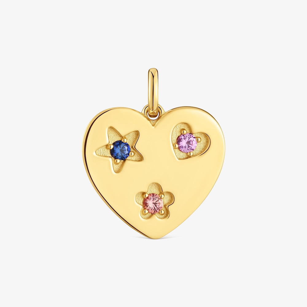 Pr&iacute;vesok srdca s&nbsp;18&nbsp;kt pozl&aacute;ten&iacute;m na striebre a&nbsp;syntetick&yacute;mi zaf&iacute;rmi Sweet Dolls LGG