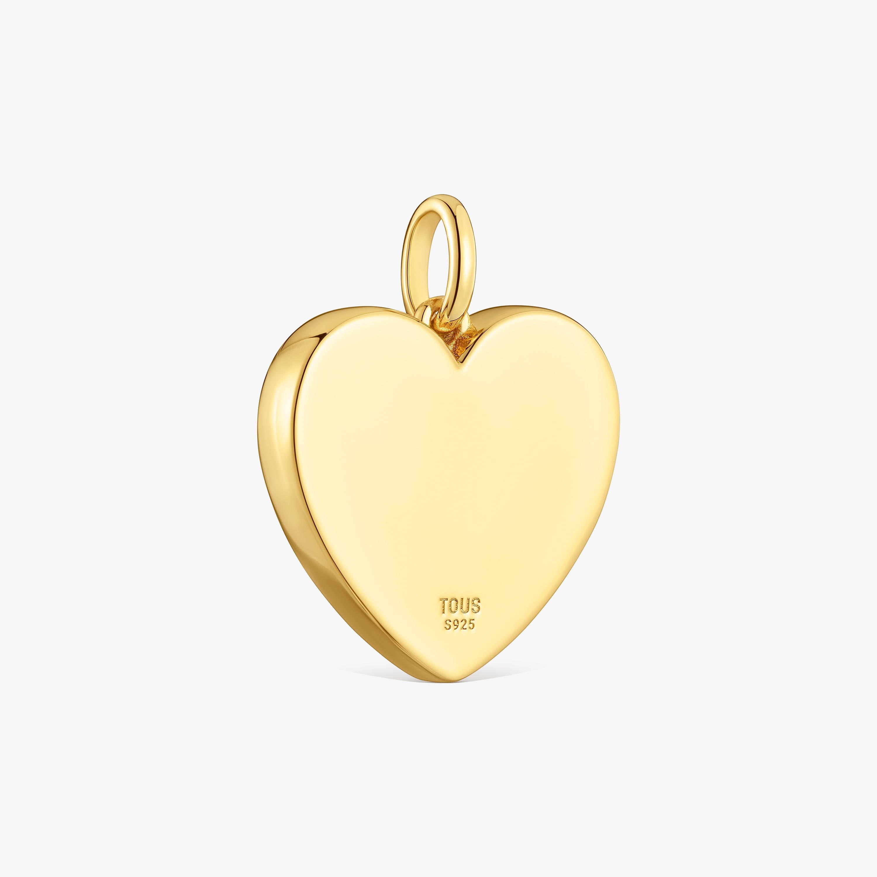 Heart pendant with 18K gold vermeil and lab-grown sapphires Sweet Dolls LGG