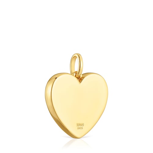 Colgante corazón con baño de oro 18 kt sobre plata y zafiros creados en laboratorio Sweet Dolls LGG