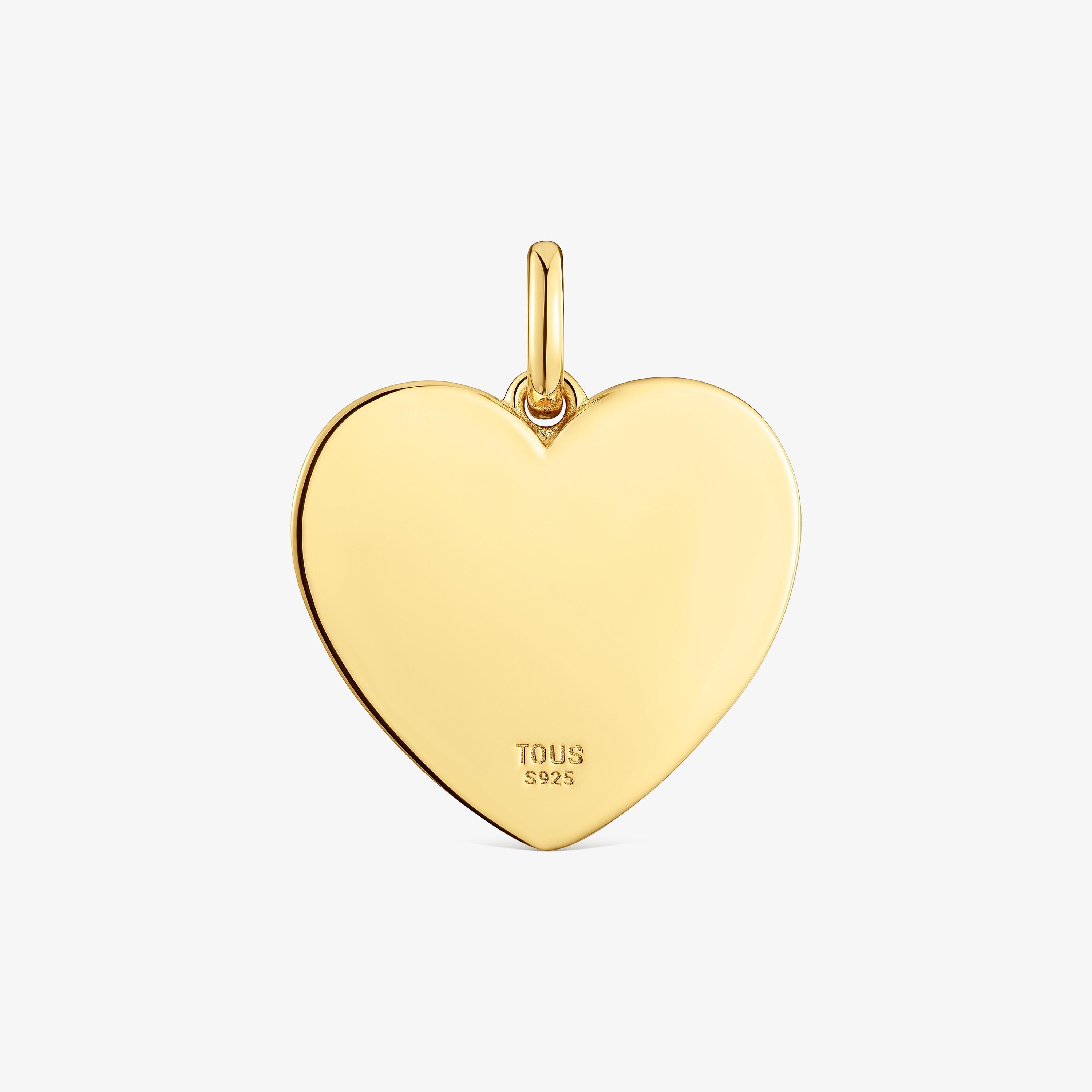 Heart pendant with 18K gold vermeil and lab-grown sapphires Sweet Dolls LGG