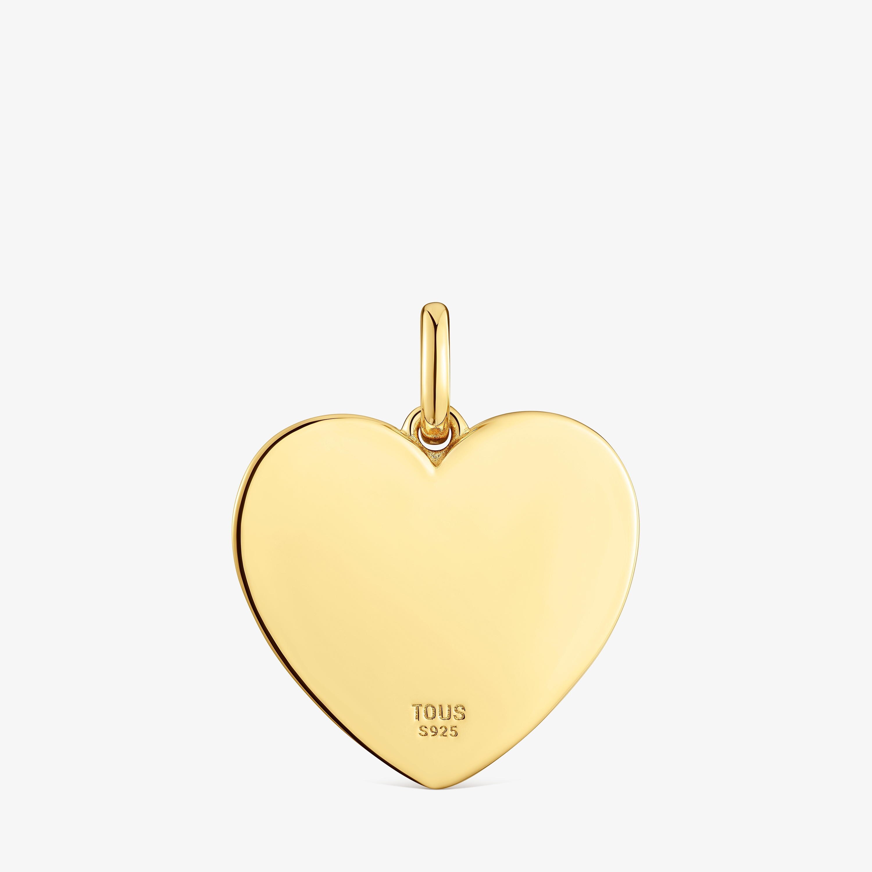 Heart pendant with 18K gold vermeil and lab-grown sapphires Sweet Dolls LGG