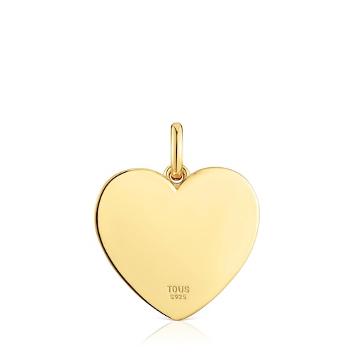 Dije coraz&oacute;n con ba&ntilde;o de oro 18 kt sobre plata y zafiros creados en laboratorio Sweet Dolls LGG