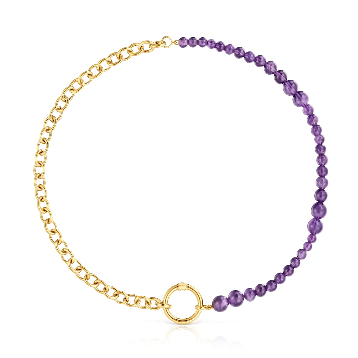 Tous - Collar Con Baño De Oro De 18 Kt Sobre Plata Y Amatista Hold - Lila