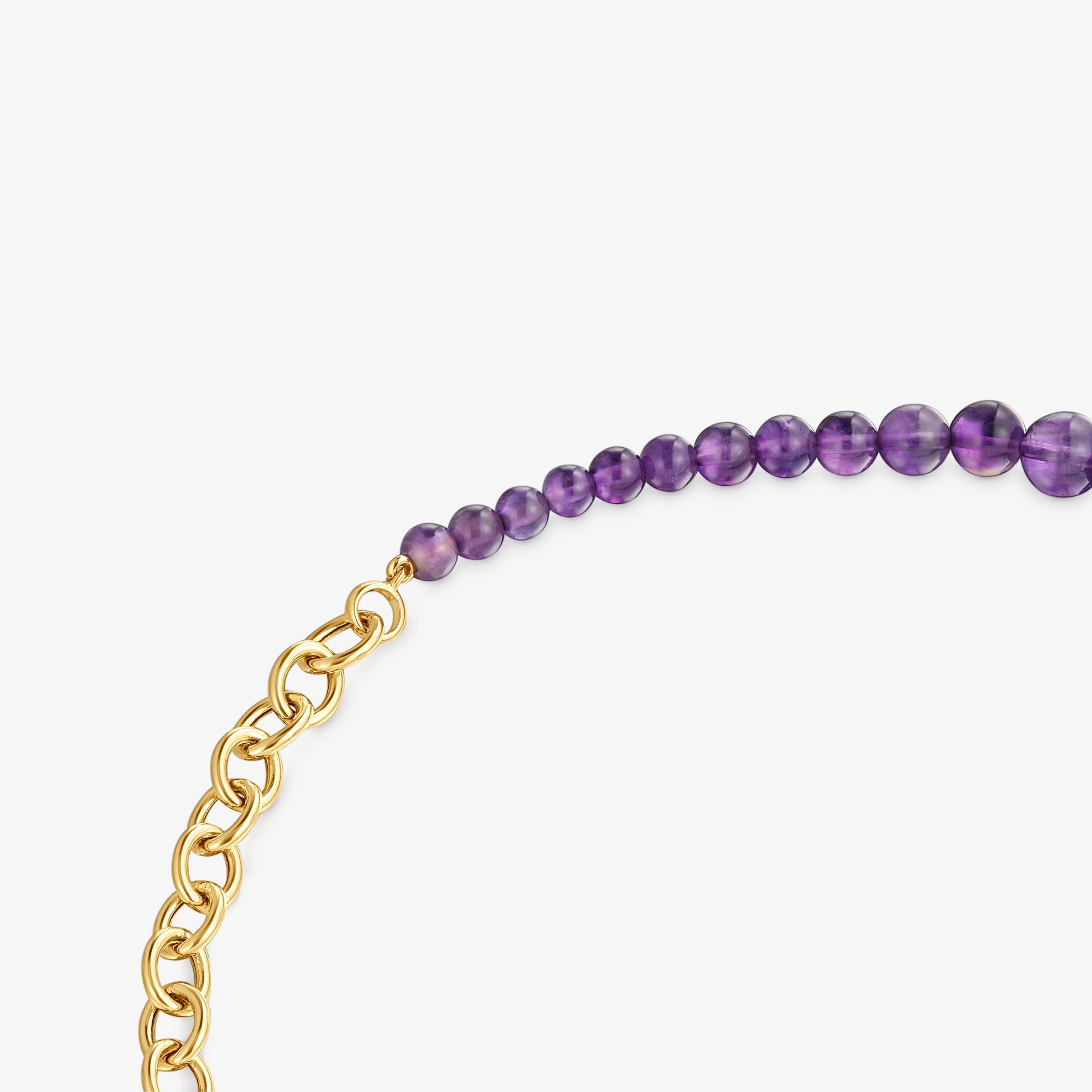 Necklace with 18K gold vermeil and amethyst Hold