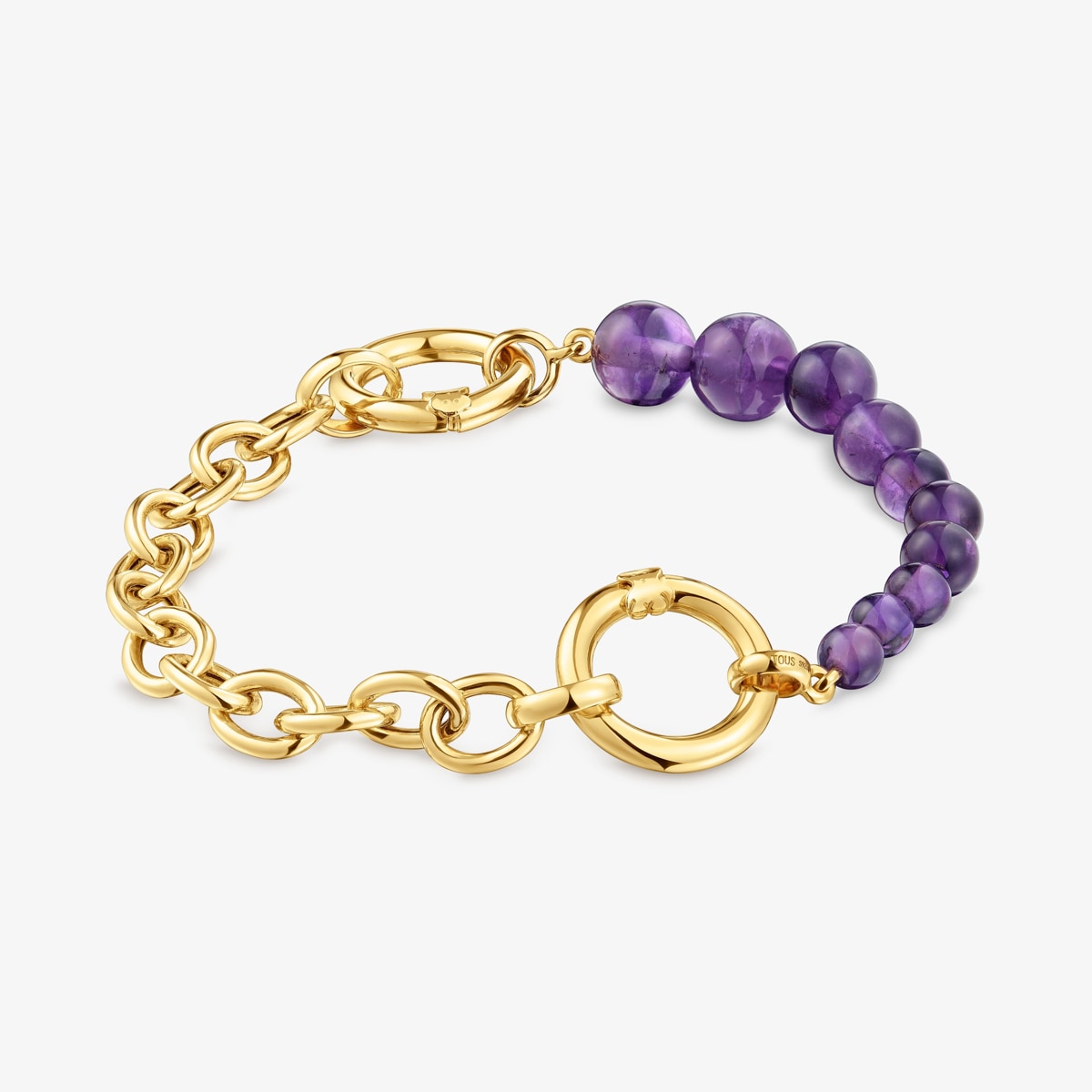 Tous - Pulsera Con Baño De Oro De 18 Kt Sobre Plata Y Amatista Hold - Lila