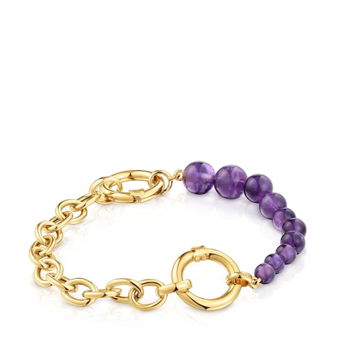 Pulsera con baño de oro de 18 kt sobre plata y amatista Hold