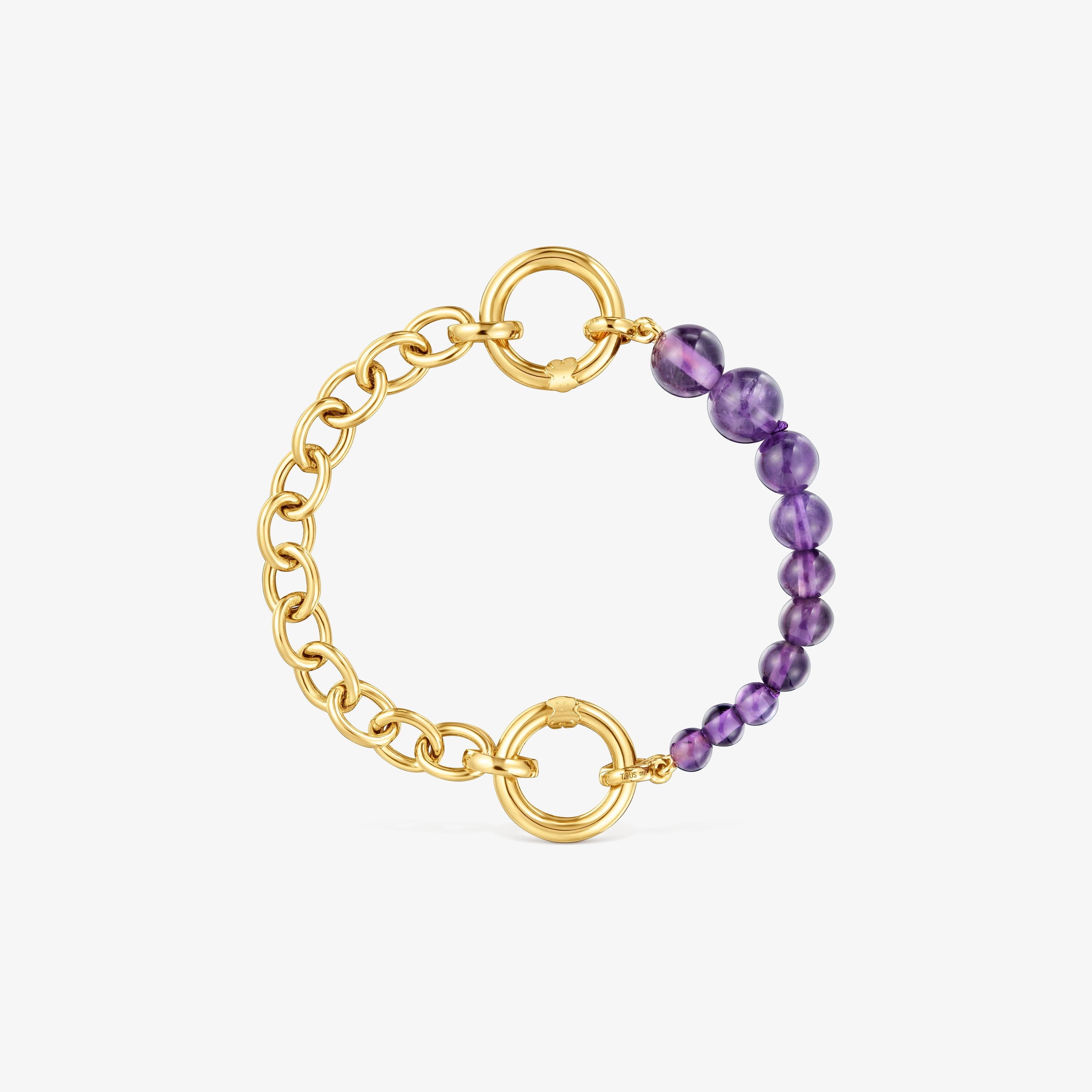 Bracelet with 18K gold vermeil and amethyst Hold