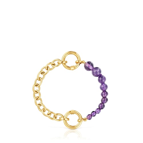 Pulsera con baño de oro de 18 kt sobre plata y amatista Hold