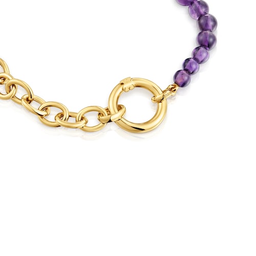 Pulsera con baño de oro de 18 kt sobre plata y amatista Hold