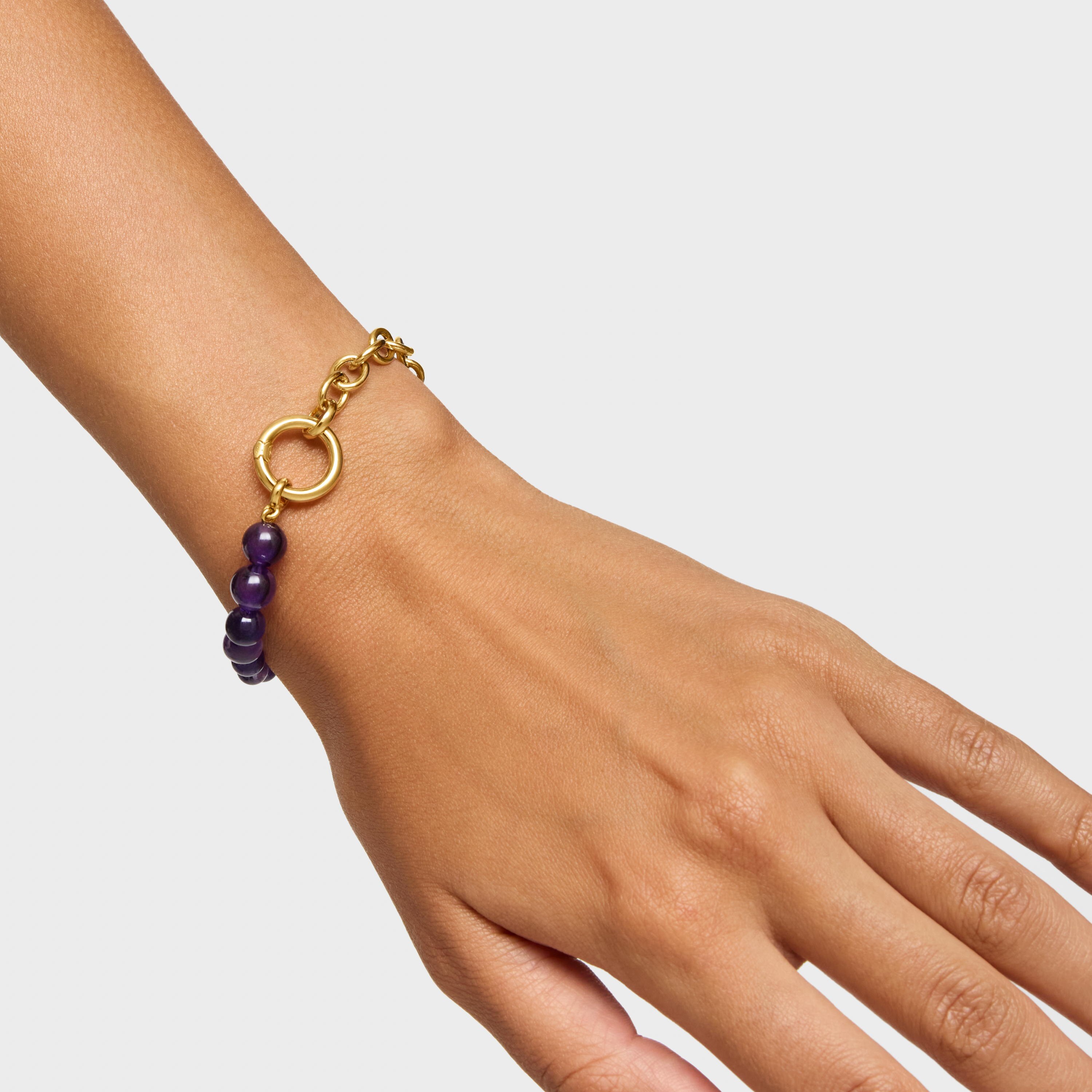 Bracelet with 18K gold vermeil and amethyst Hold