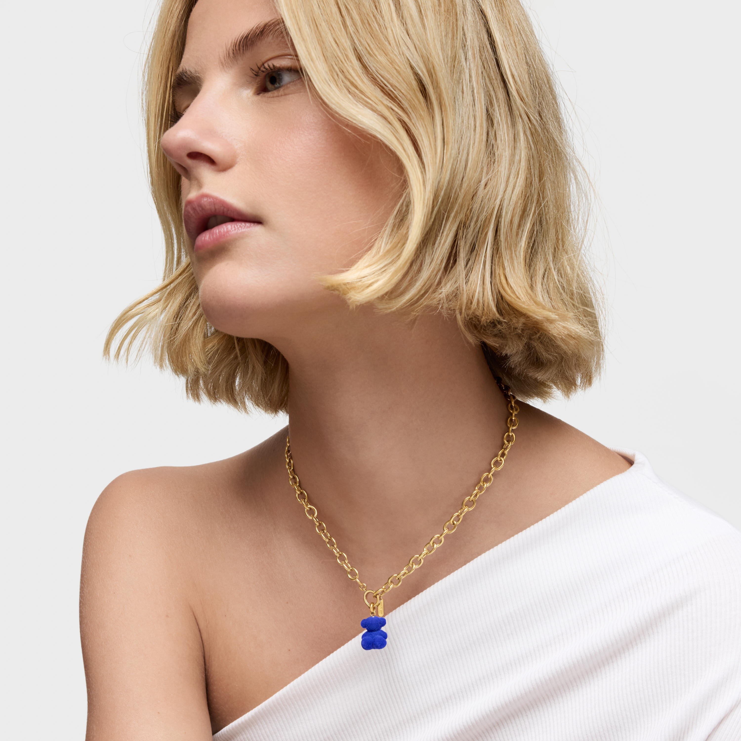 velvet bear Pendant with 18kt gold plating over silver Bold Bear