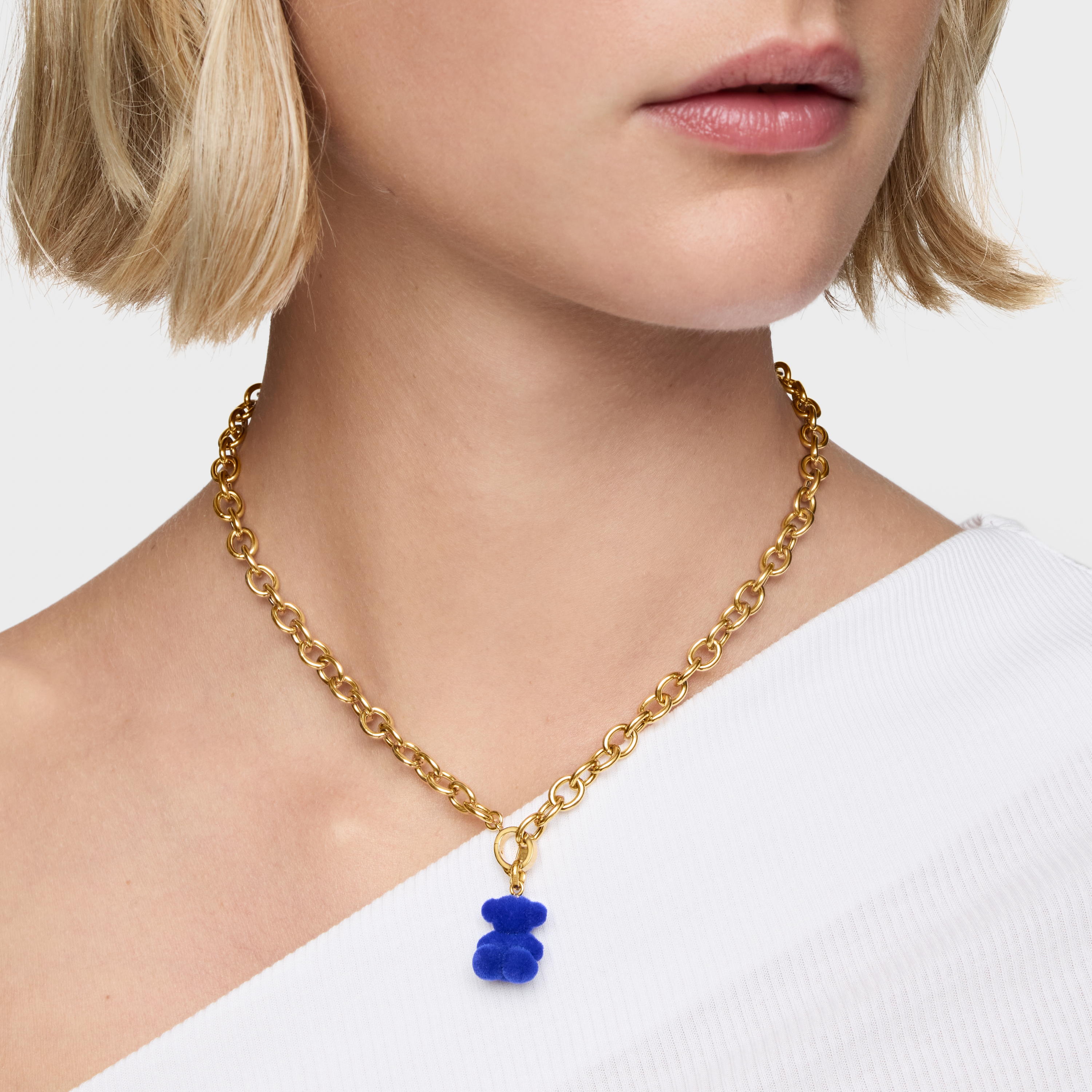 velvet bear Pendant with 18kt gold plating over silver Bold Bear