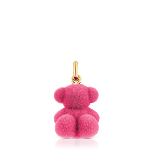 Colgante oso velvet en color rosa con baño de oro 18 kt sobre plata Bold Bear