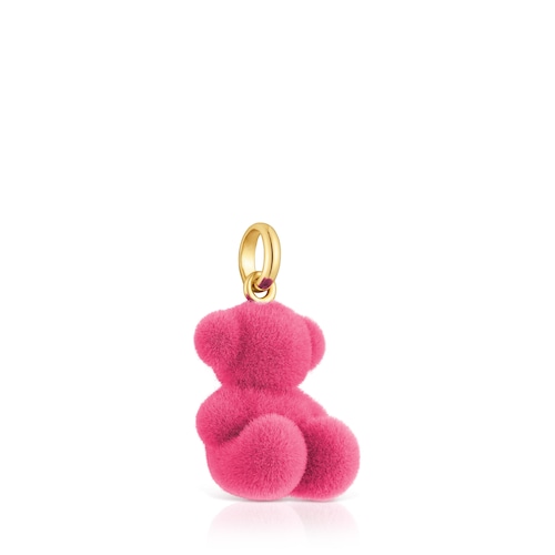 Colgante oso velvet en color rosa con baño de oro 18 kt sobre plata Bold Bear