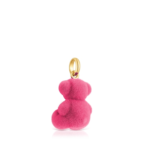 Colgante oso velvet en color rosa con baño de oro 18 kt sobre plata Bold Bear