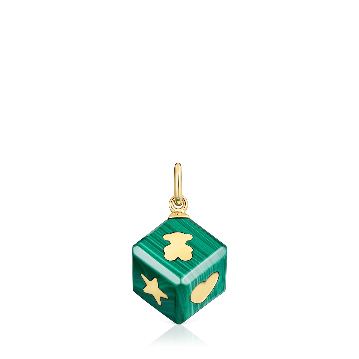 Tous - Colgante De Oro De 14 Kt Y Malaquita Cube - Verde