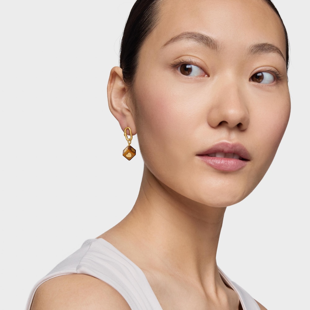 Wisiorek z 14-karatowego złota z tygrysim okiem Cube