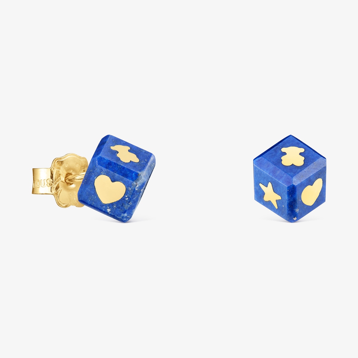 Tous - Pendientes De Oro De 14 Kt Y Lapislázuli Cube - Azul