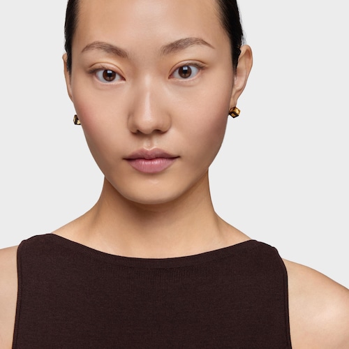 Pendientes de oro de 14 kt y ojo de tigre Cube