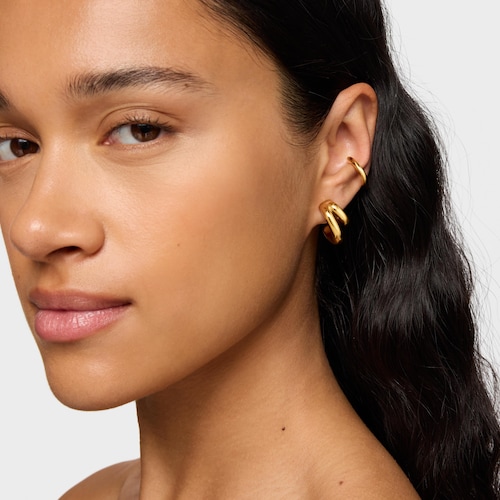 Earcuff with 18kt gold plating over silver Line