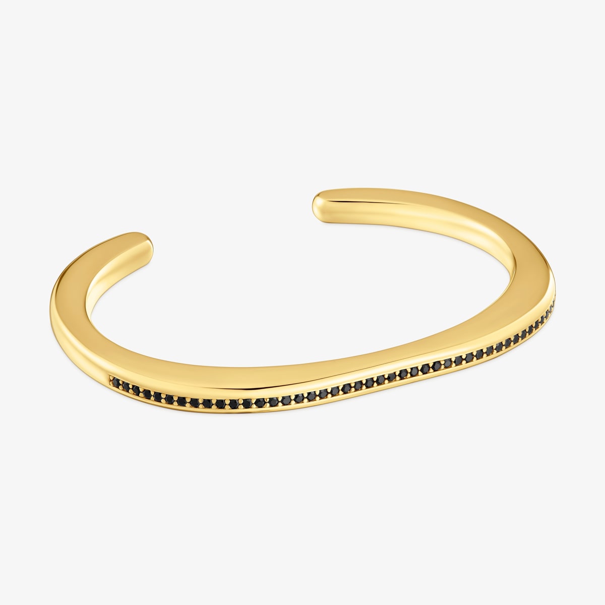 Tous - Pulsera Esclava Con Baño De Oro 18 Kt Sobre Plata Y Espinelas Line - Negro