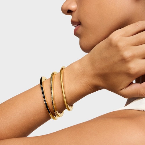 Pulsera esclava con baño de oro 18 kt sobre plata y espinelas Line