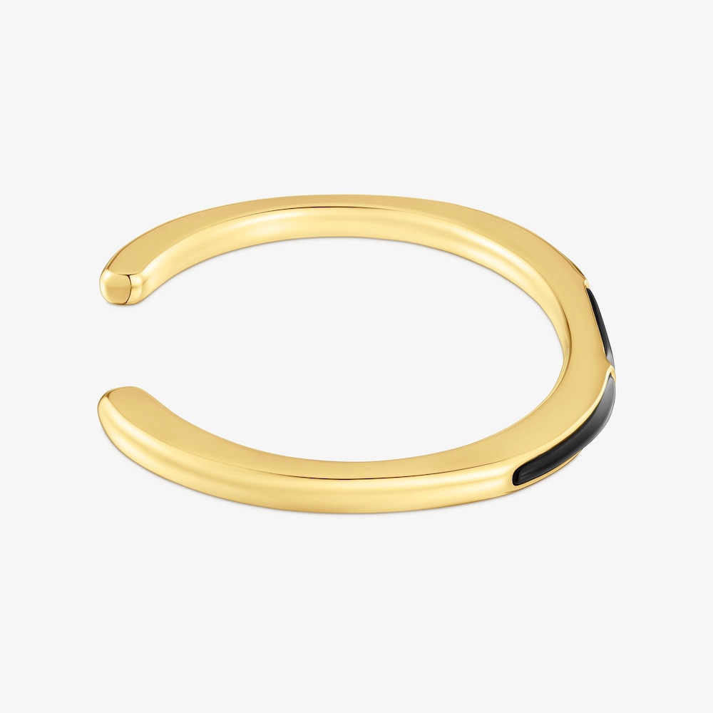 Bangle with 18K gold vermeil and onyx Line
