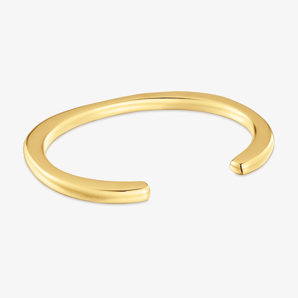 Bangle with 18K gold vermeil and onyx Line