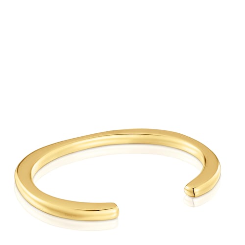 Pulsera esclava con baño de oro 18 kt sobre plata y ónix  Line