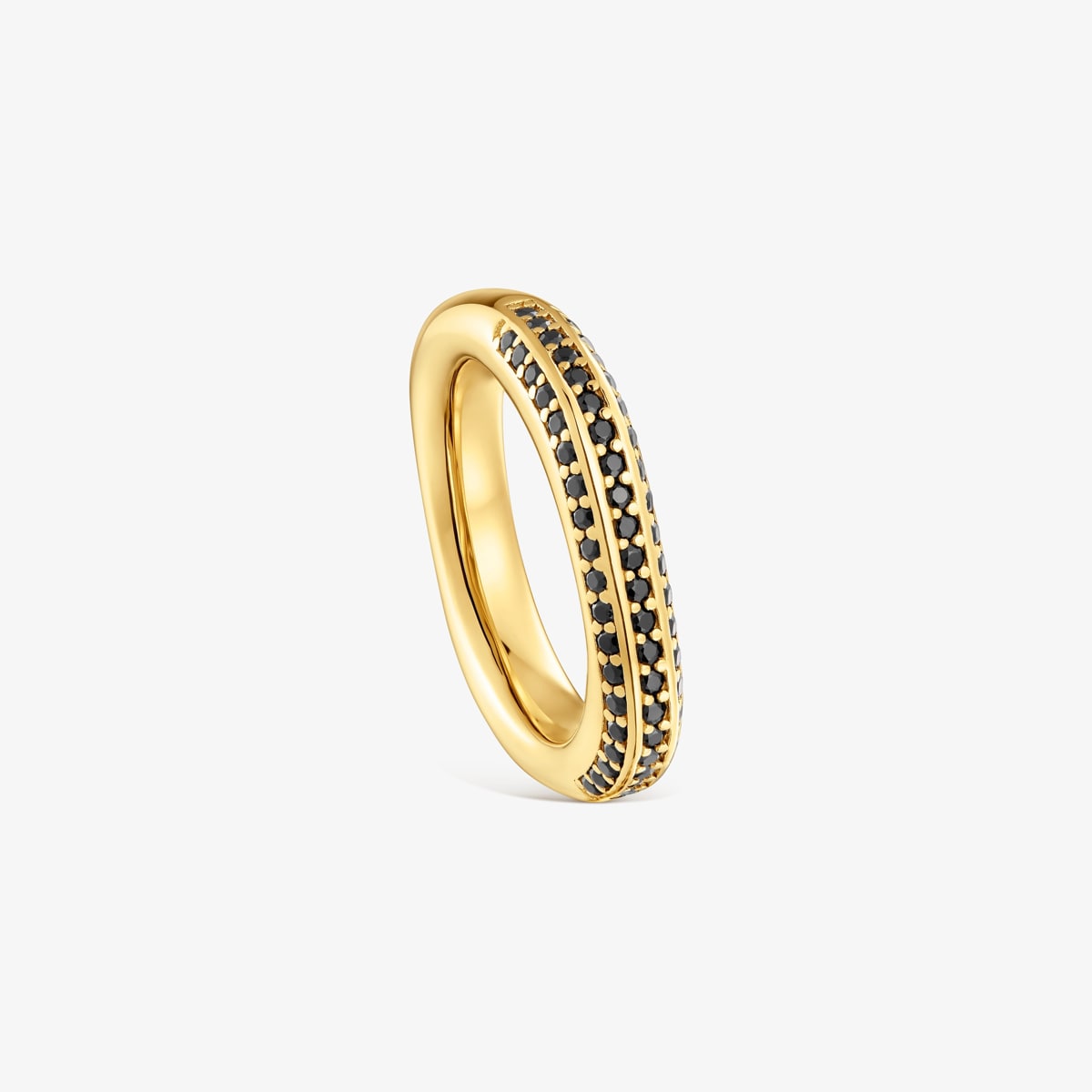 Tous - Anillo Con Baño De Oro 18 Kt Sobre Plata Y Espinelas Line Talla 10