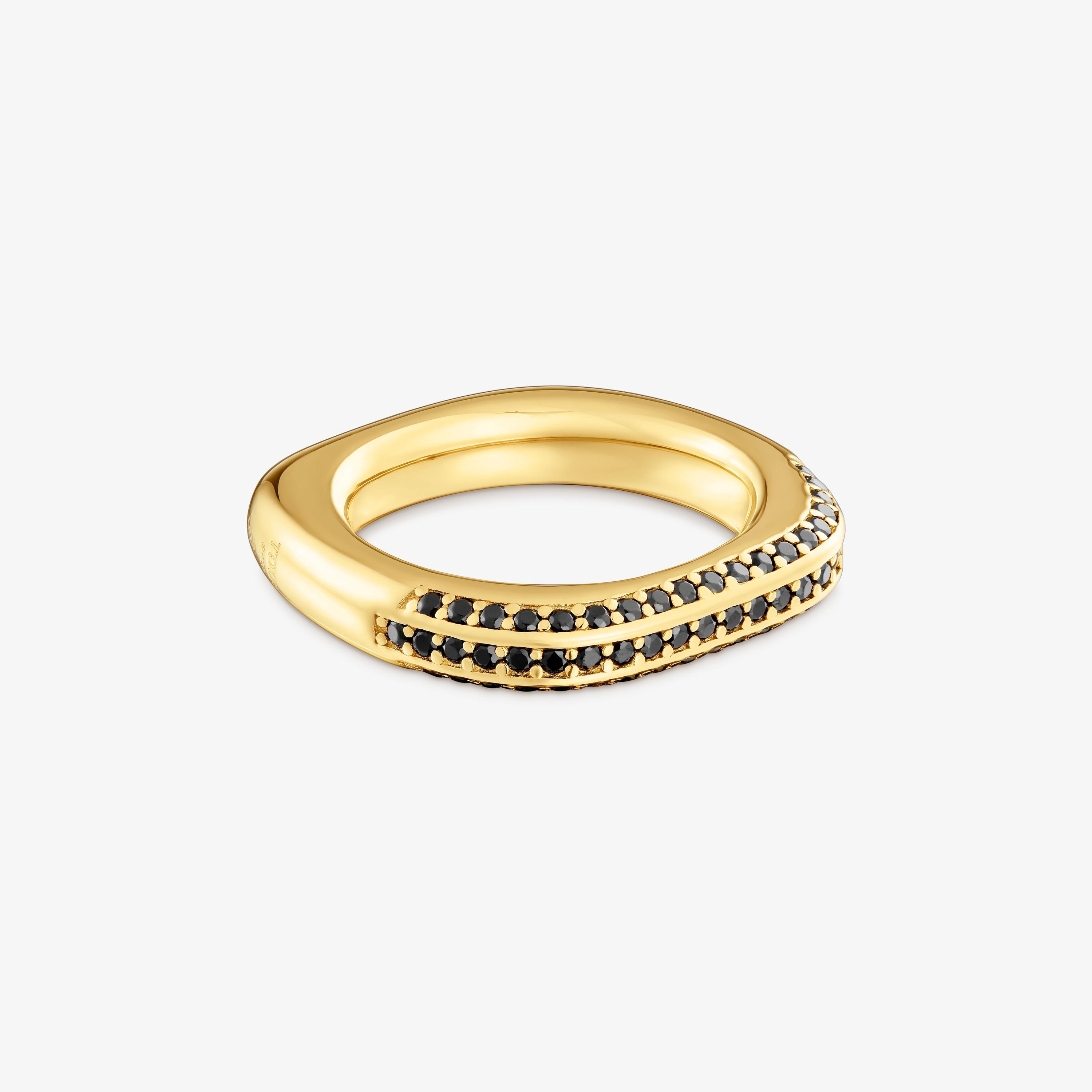 Ring with 18K gold vermeil and spinels Line