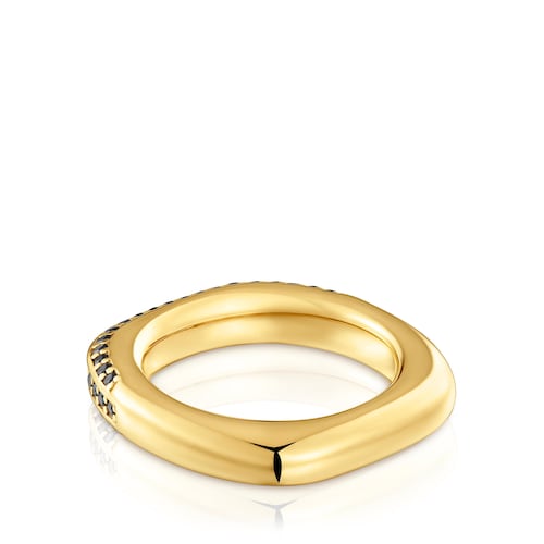 Anillo con baño de oro 18 kt sobre plata y espinelas Line