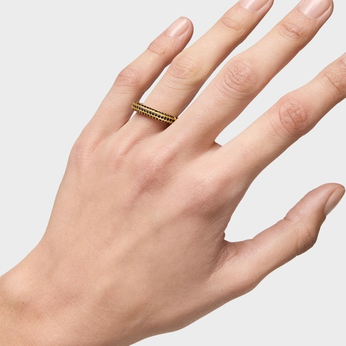 Anillo con baño de oro 18 kt sobre plata y espinelas Line